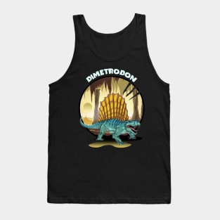 Dimetrodon Prehistoric Design With Background Tank Top